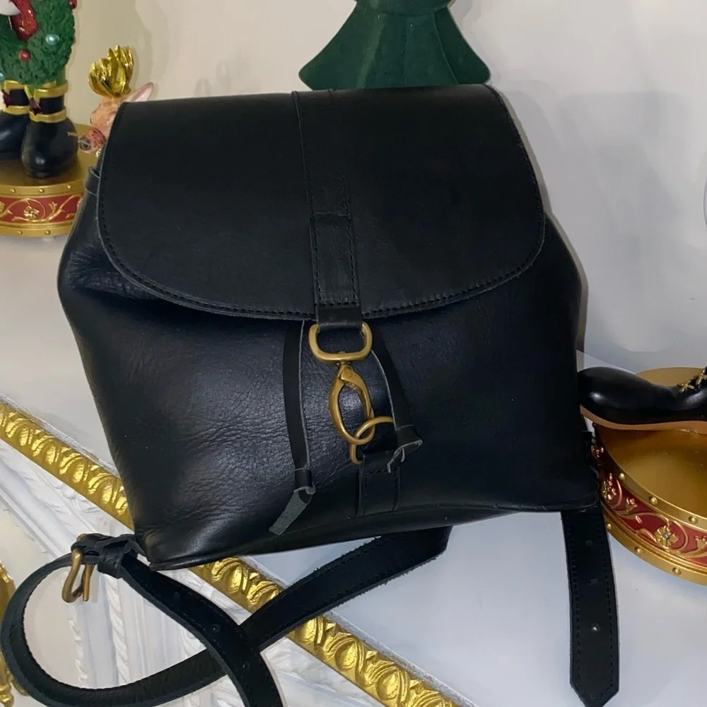 Abby Alley Mini Adelaide Backpack Handcrafted in Kenya in Black Leather